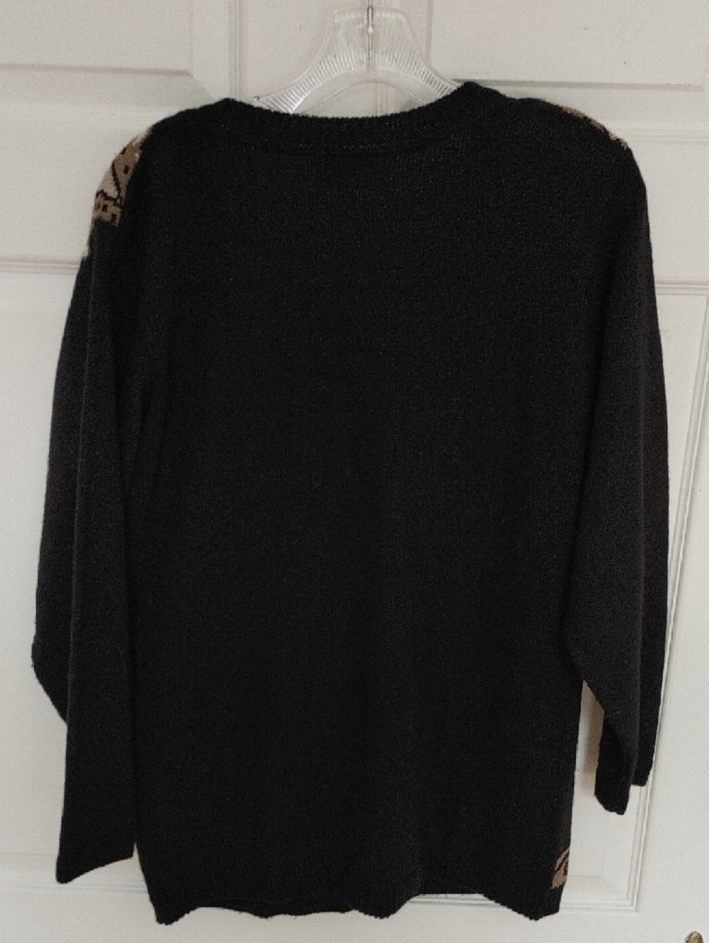 NakedCashmere Black Cardigan with Tan Paisley Motif - Picture 3 of 3